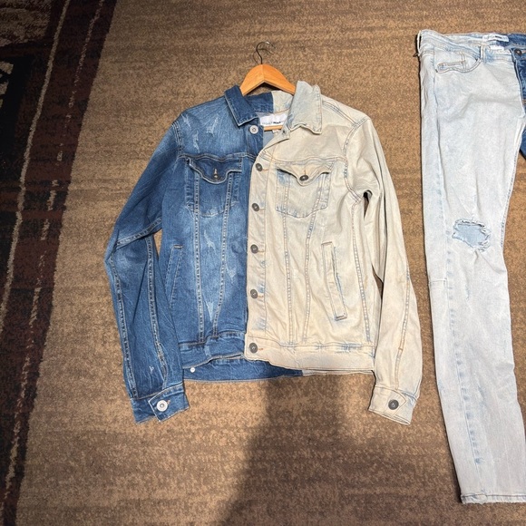 Fashion Nova Two-Tone Denim Jacket & Jeans Set – Men’s Medium - Picture 2 of 12